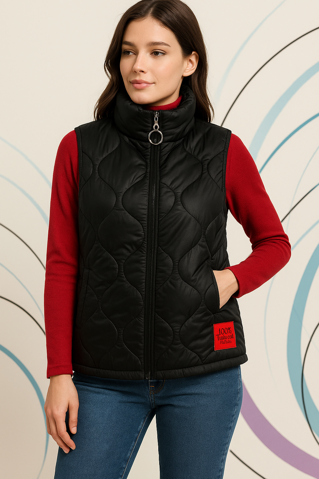 Puffer αμάνικο μπουφάν