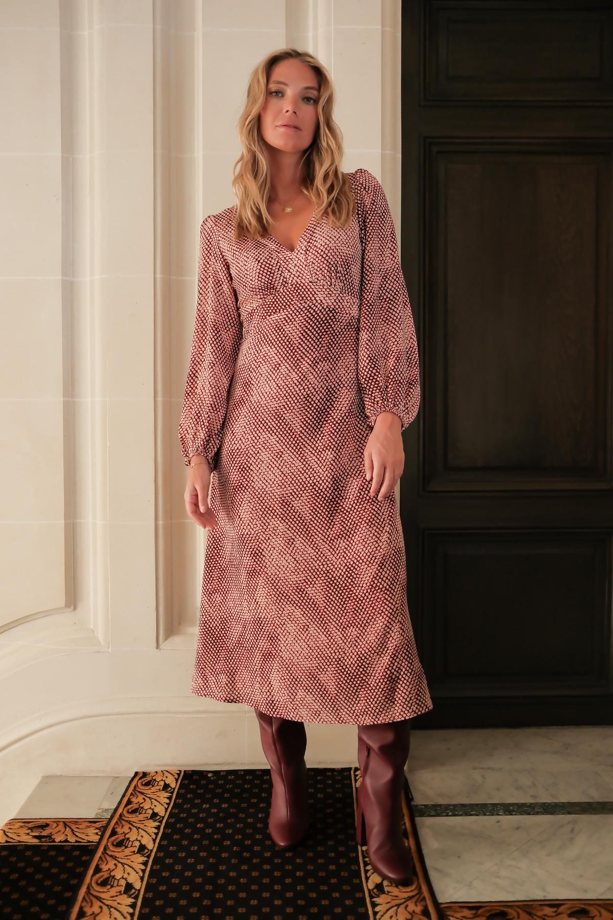 Φόρεμα midi elegant multicolor