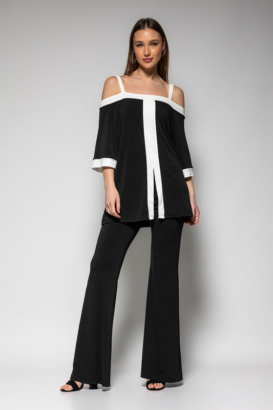 Σετ μπλούζα jersey έξωμη - παντελόνι καμπάνα