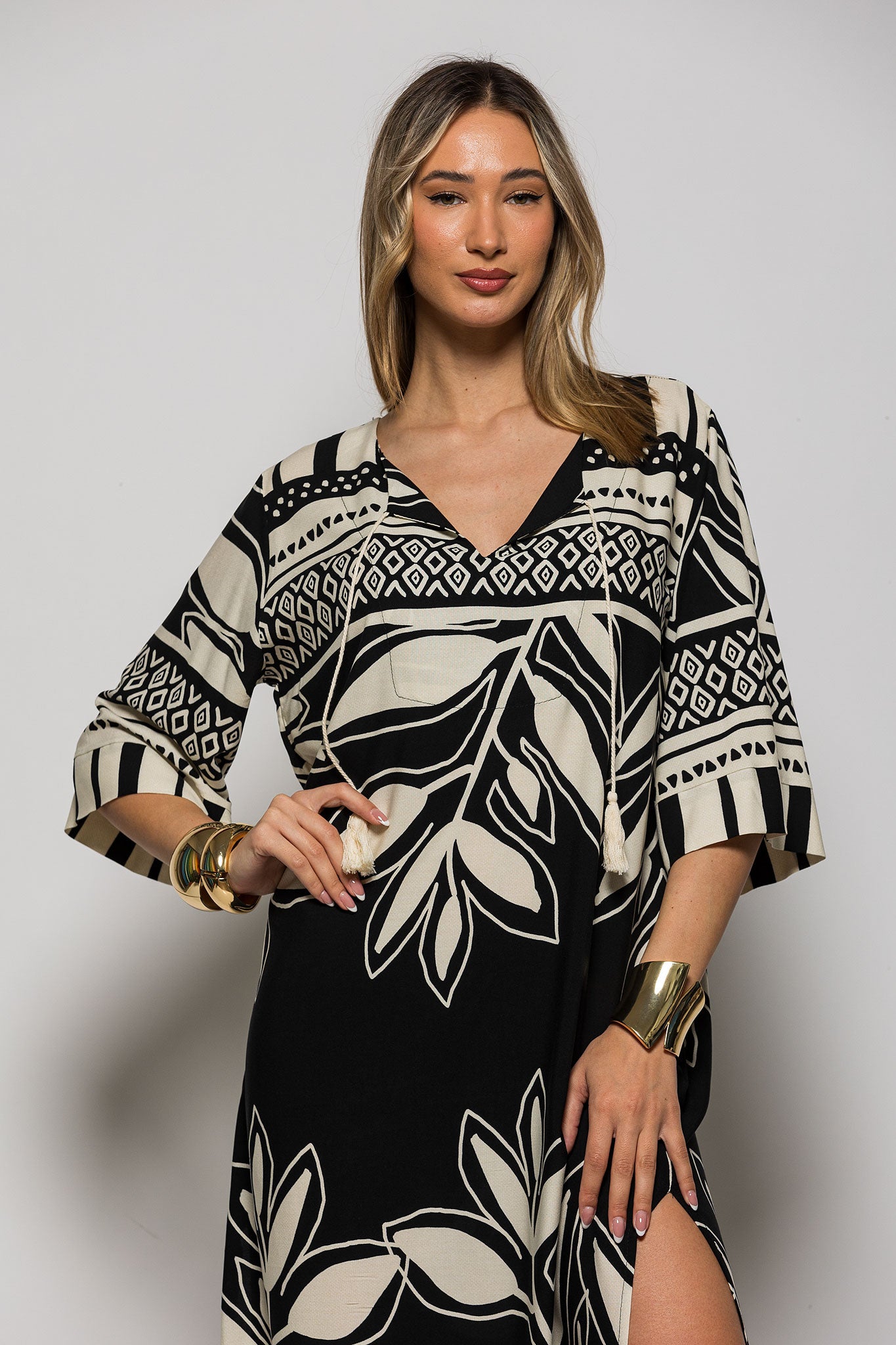 Φόρεμα - Καφτάνι midi rayon floral printed