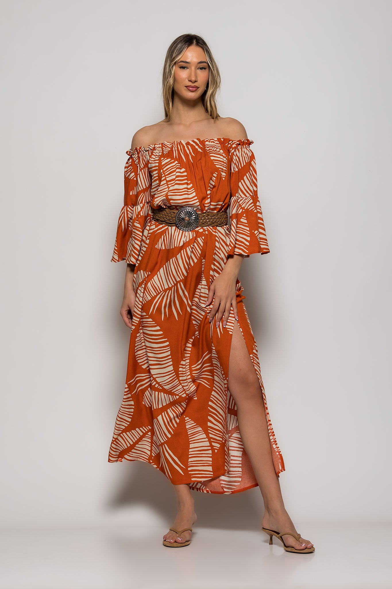 Φόρεμα maxi rayon tropical printed
