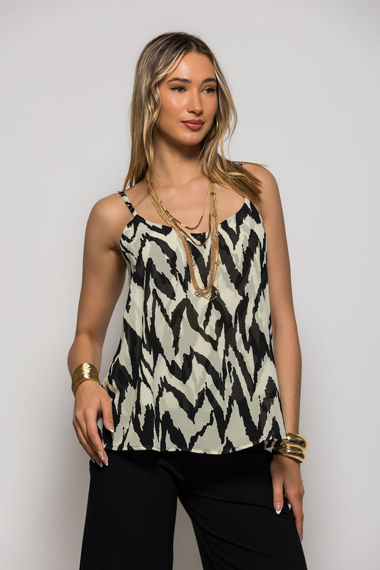 Μπλούζα ζορζέτα animal printed