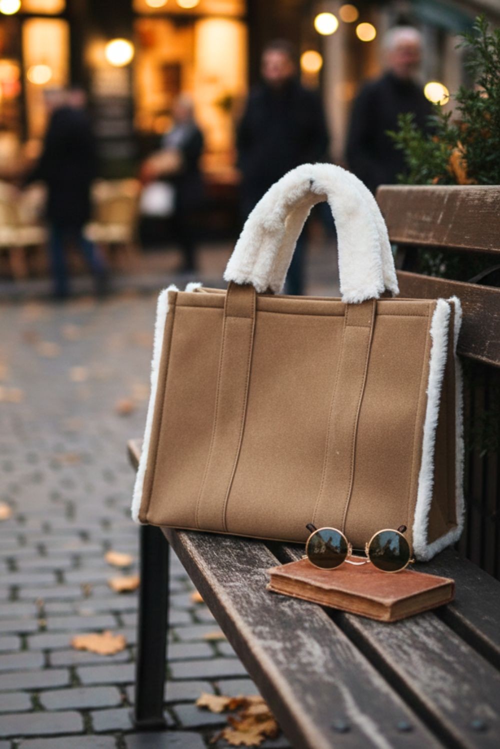 Tote bag με γούνα