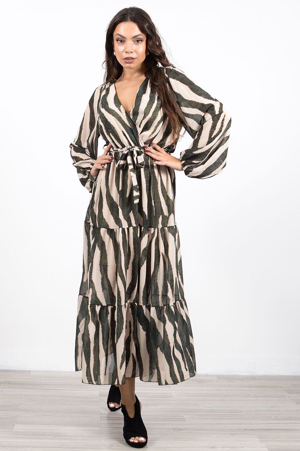 Φόρεμα maxi croise animal printed