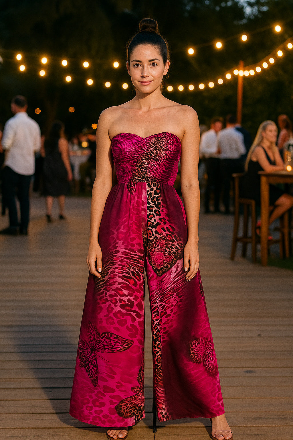 Ολόσωμη φόρμα strapless animal printed