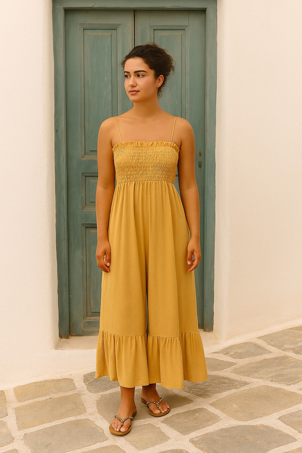 Φόρεμα maxi crepe detailed