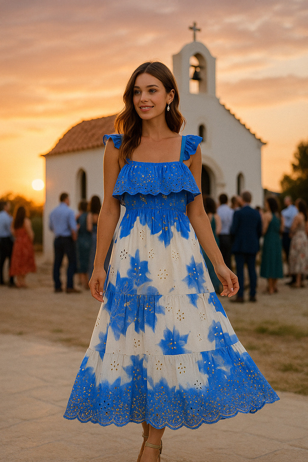 Φόρεμα maxi κηπούρ detailed