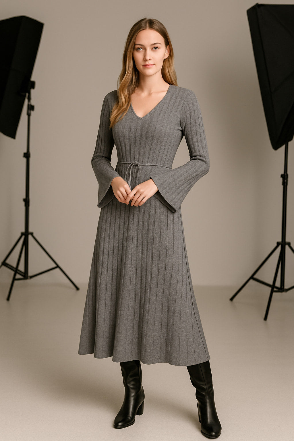 Φόρεμα midi/maxi rib πλεκτό