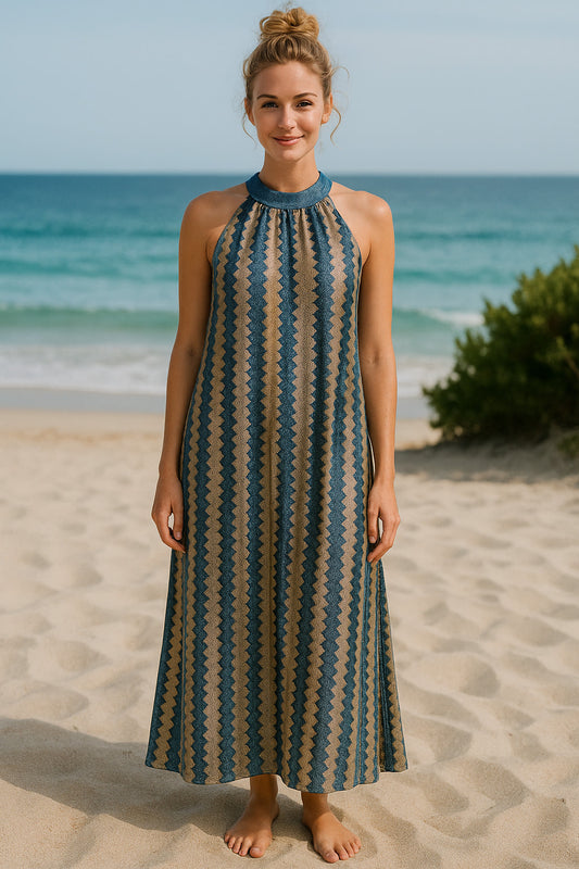 Φόρεμα ριγέ lurex multicolor