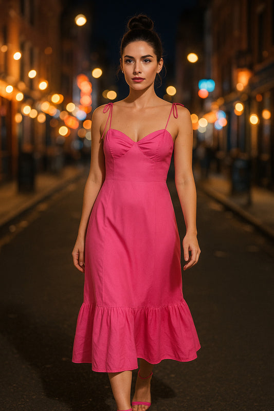 Φόρεμα maxi girly ποπλίνα