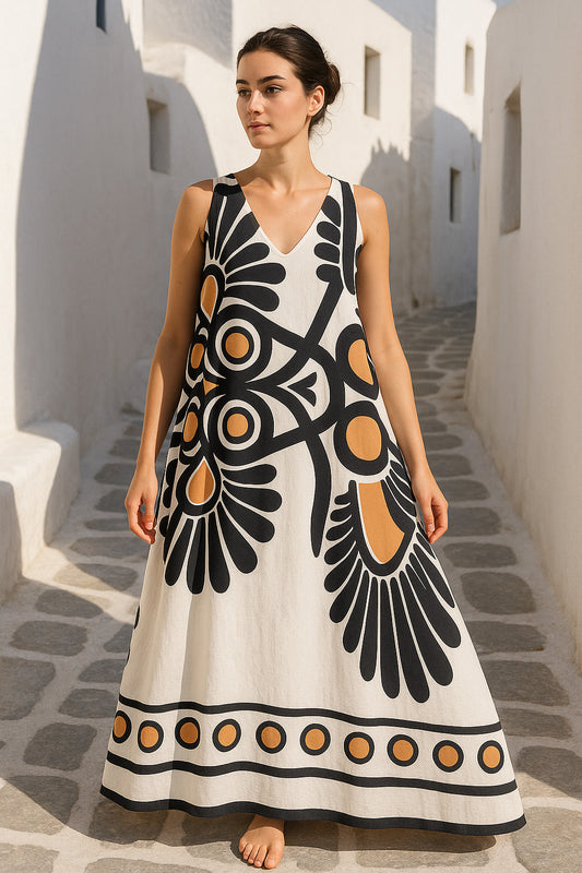 Φόρεμα maxi ethnic printed