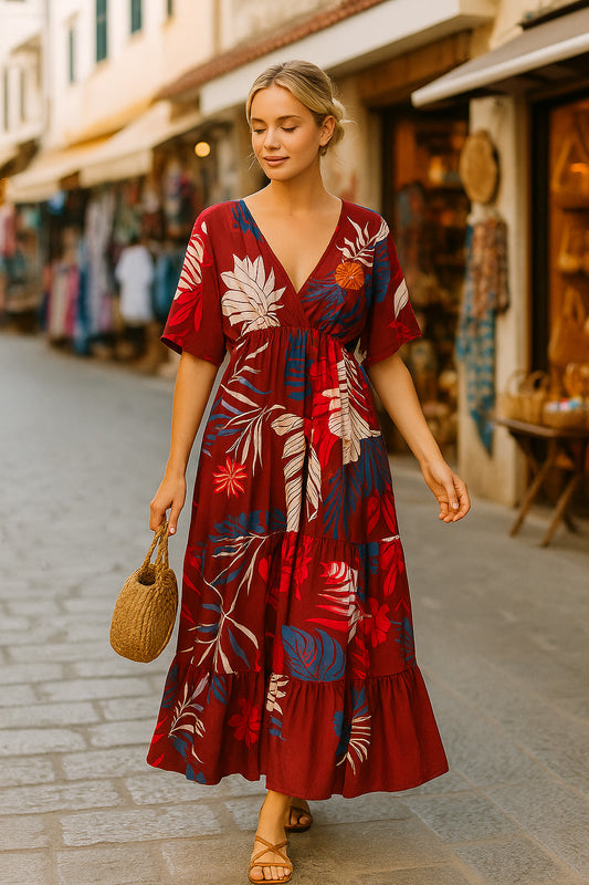 Φόρεμα maxi tropical printed