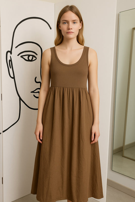 Φόρεμα midi/maxi με ποπλίνα