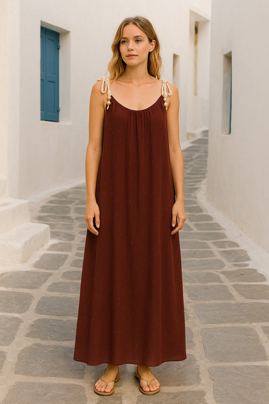 Φόρεμα maxi φαρδύ με glitter