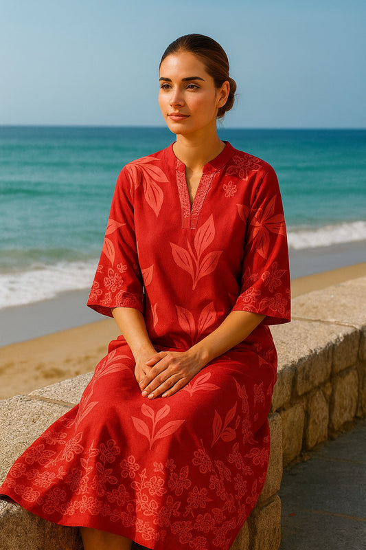 Καφτανοφόρεμα maxi σατινέ floral