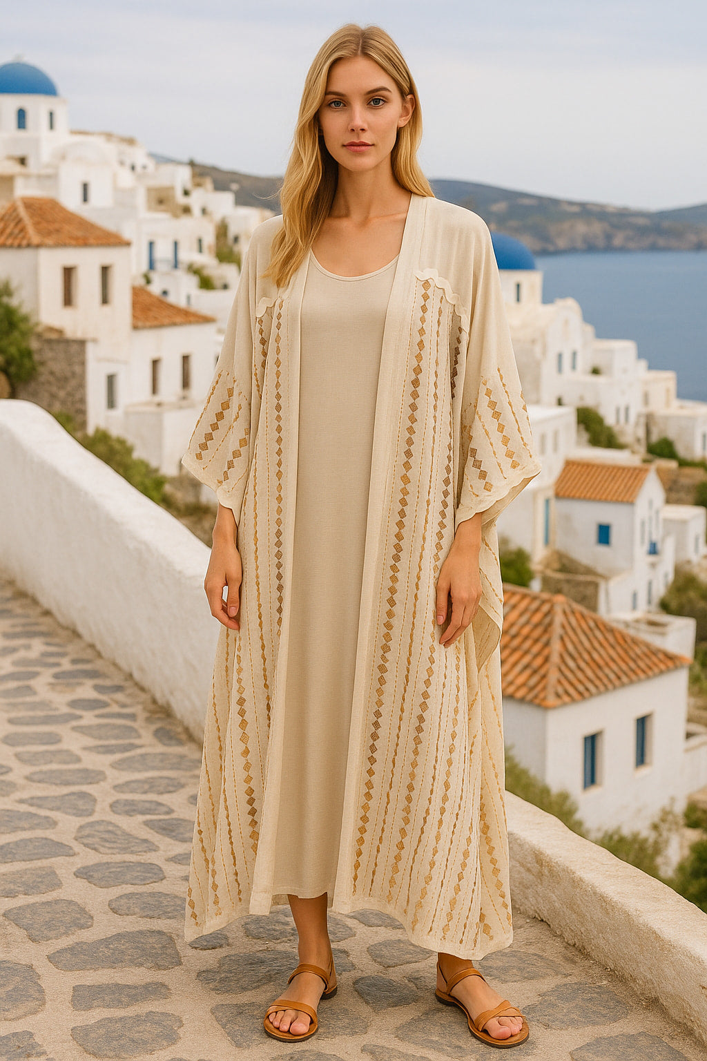 Σετ φόρεμα maxi και εντυπωσιακό κιμονό