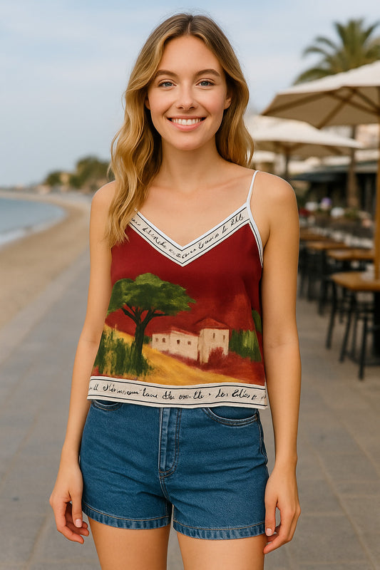 Top κοντό σατινέ πίνακας