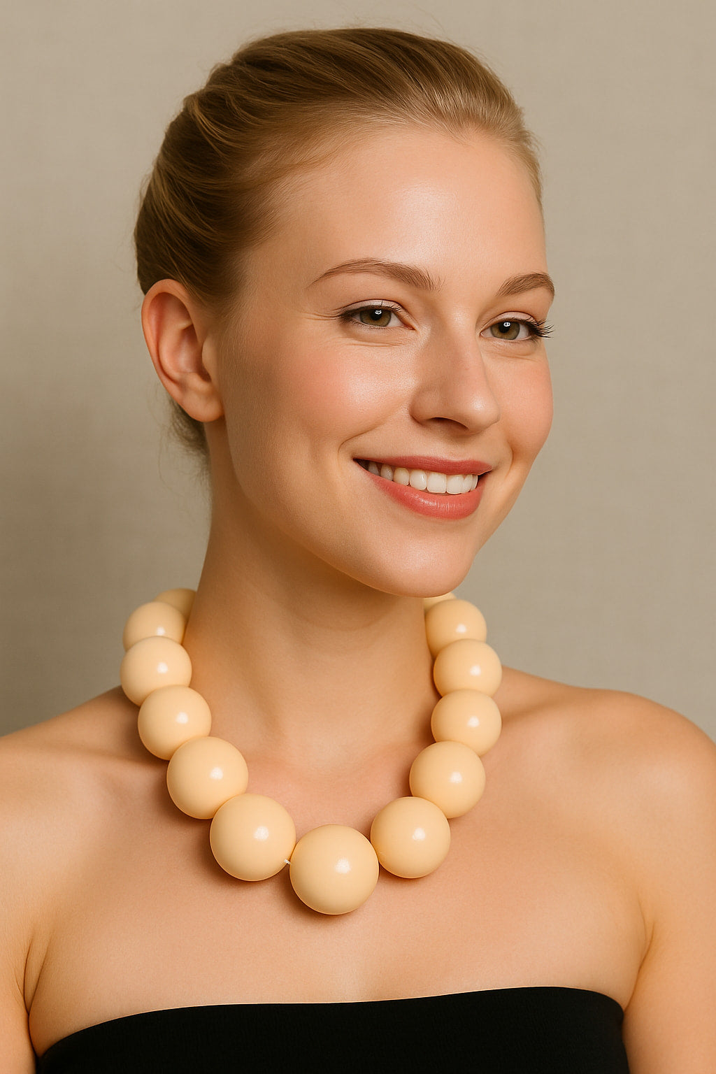 Κολιέ με μεγάλες στρογγυλές χάντρες