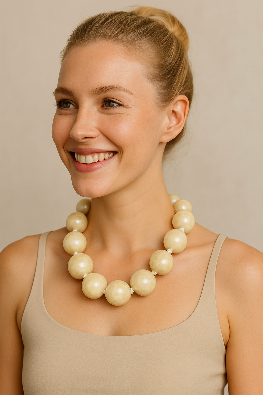 Κολιέ με μεγάλες στρογγυλές χάντρες