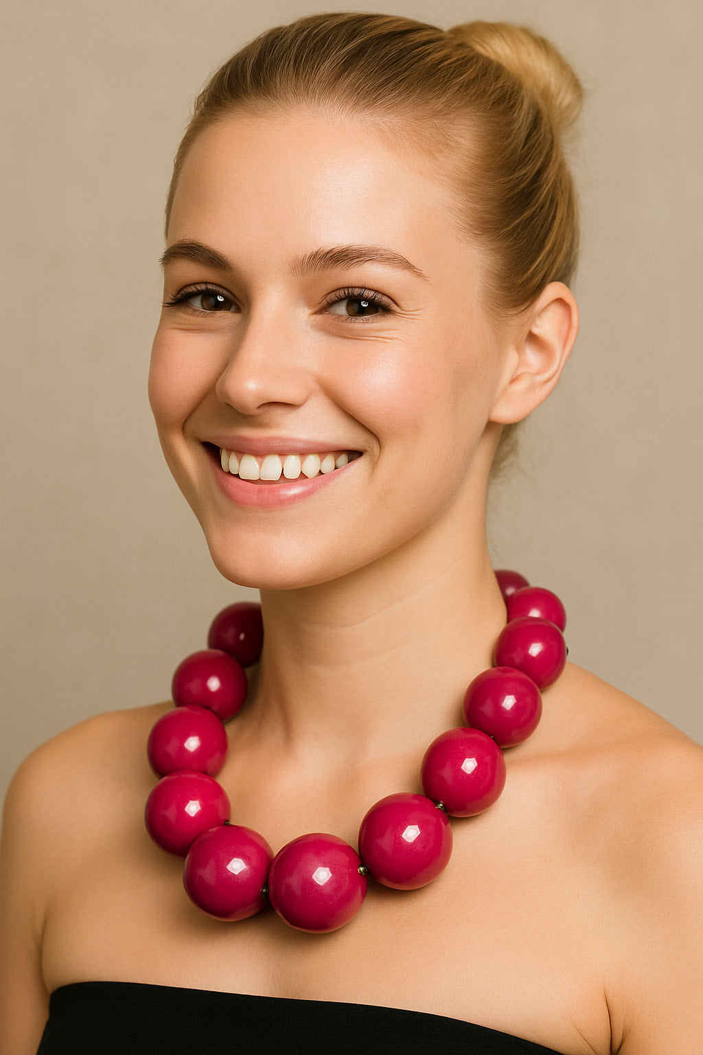 Κολιέ με μεγάλες στρογγυλές χάντρες