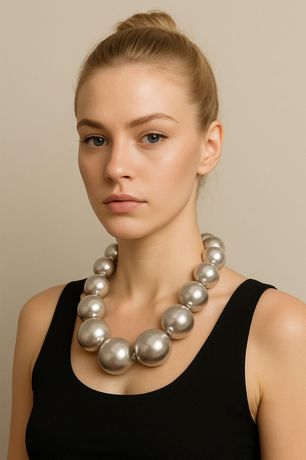 Κολιέ με μεγάλες στρογγυλές χάντρες