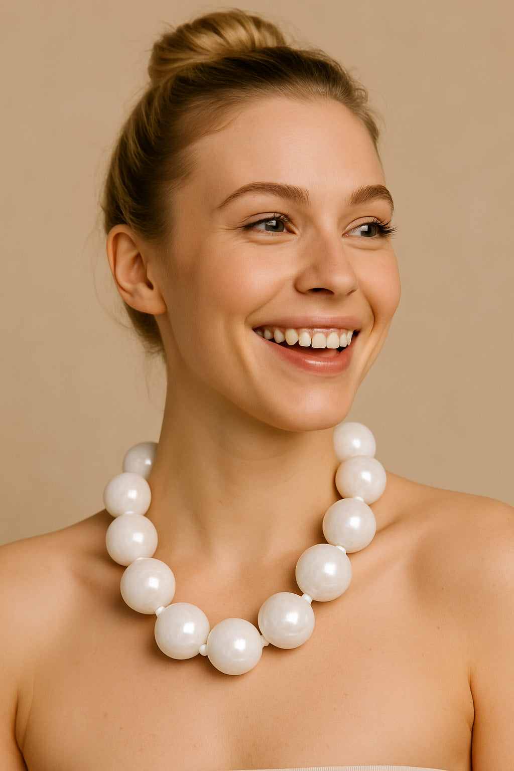 Κολιέ με μεγάλες στρογγυλές χάντρες