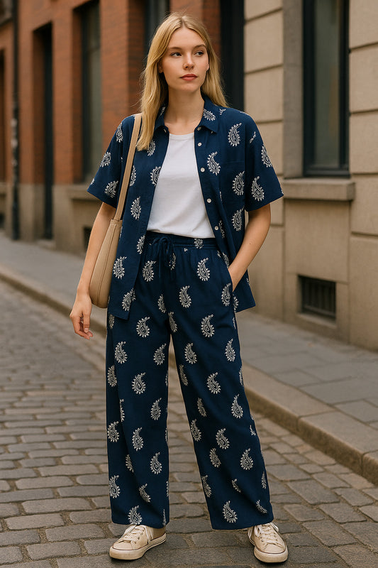 Σετ βαμβακερό με κέντημα λαχούρ