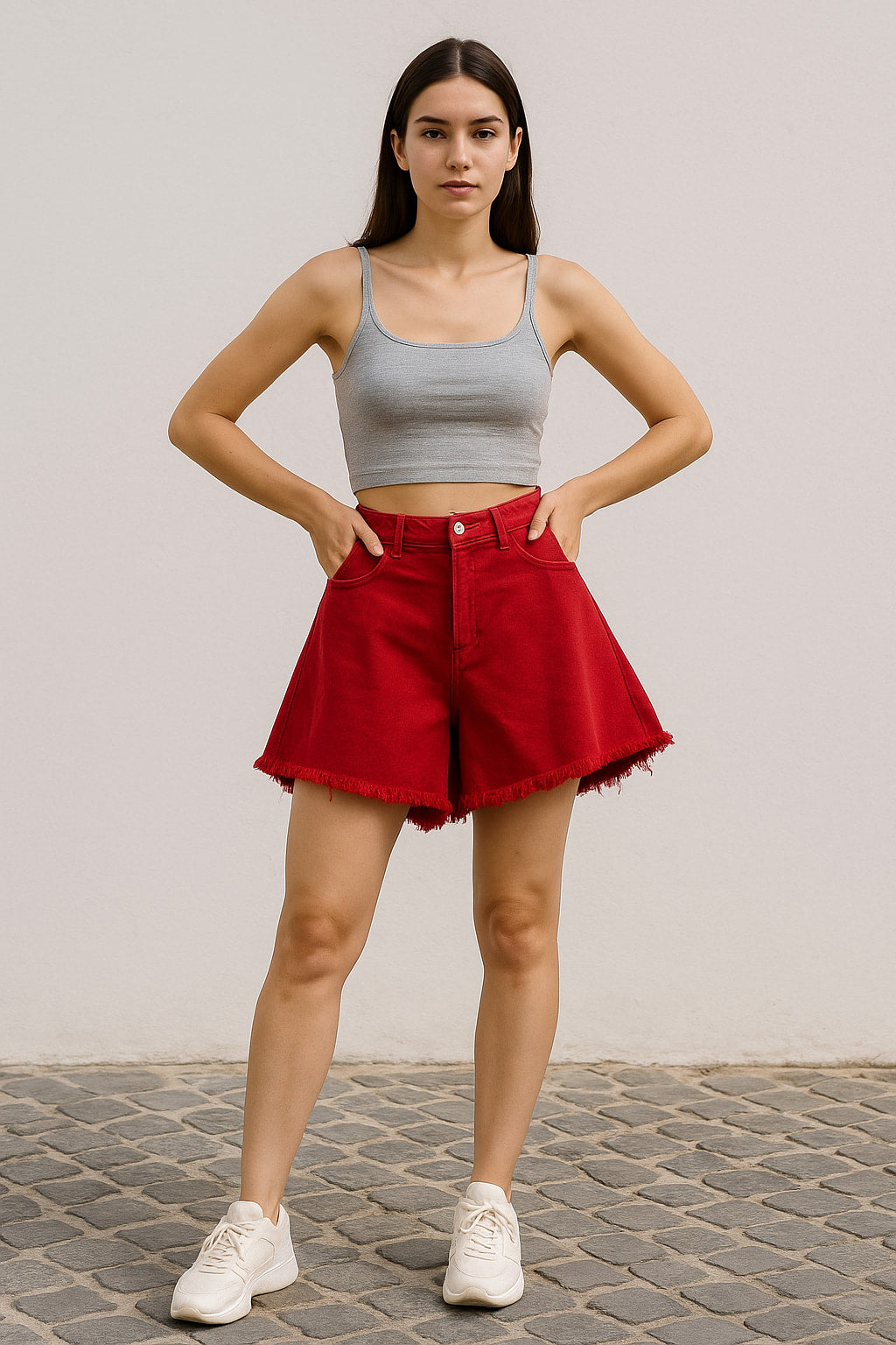 Shorts denim cotton σε Α γραμμή