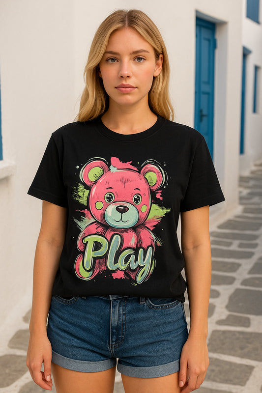 T-Shirt βαμβακερό με αρκούδο