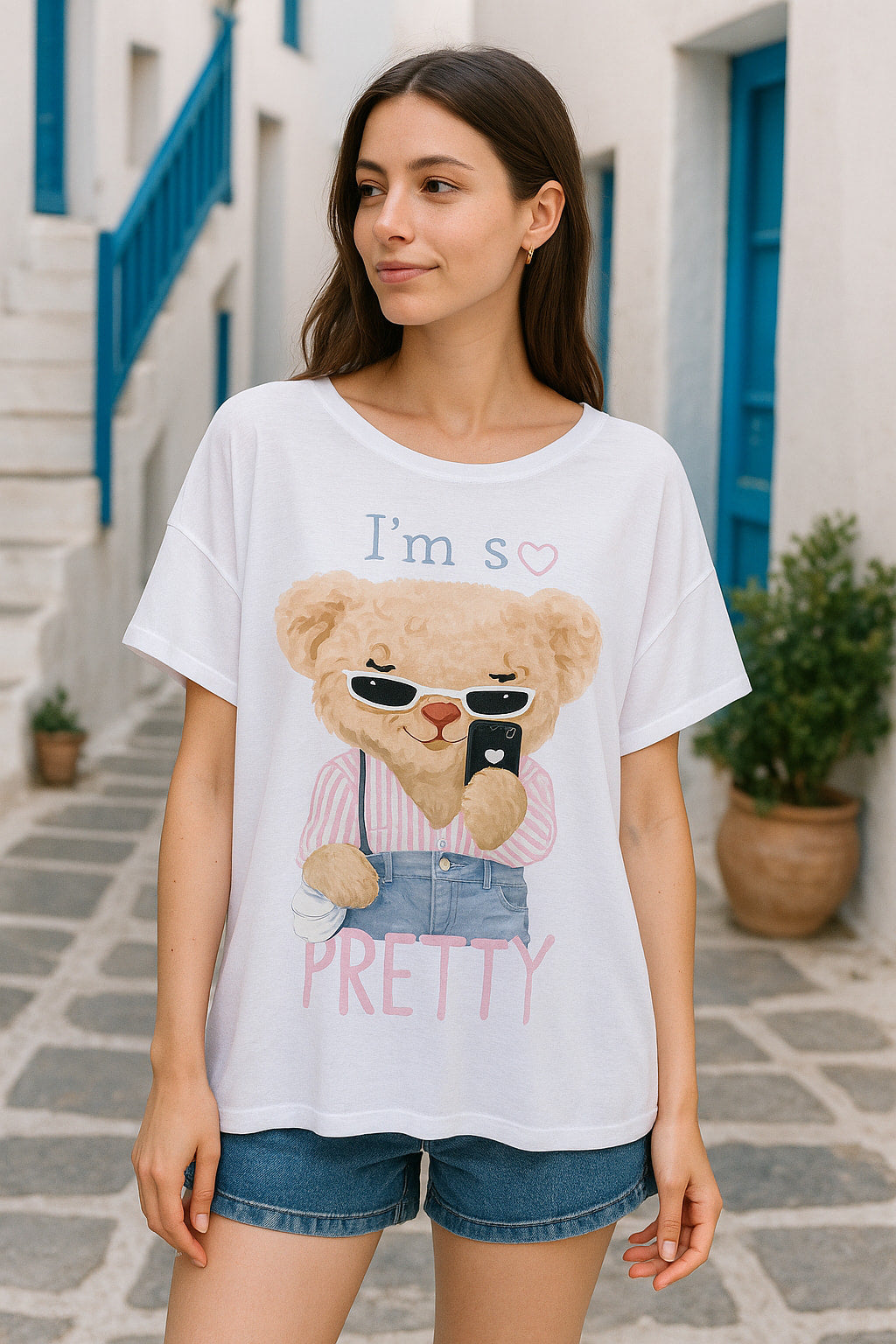 Μπλούζα loose με στάμπες pop art