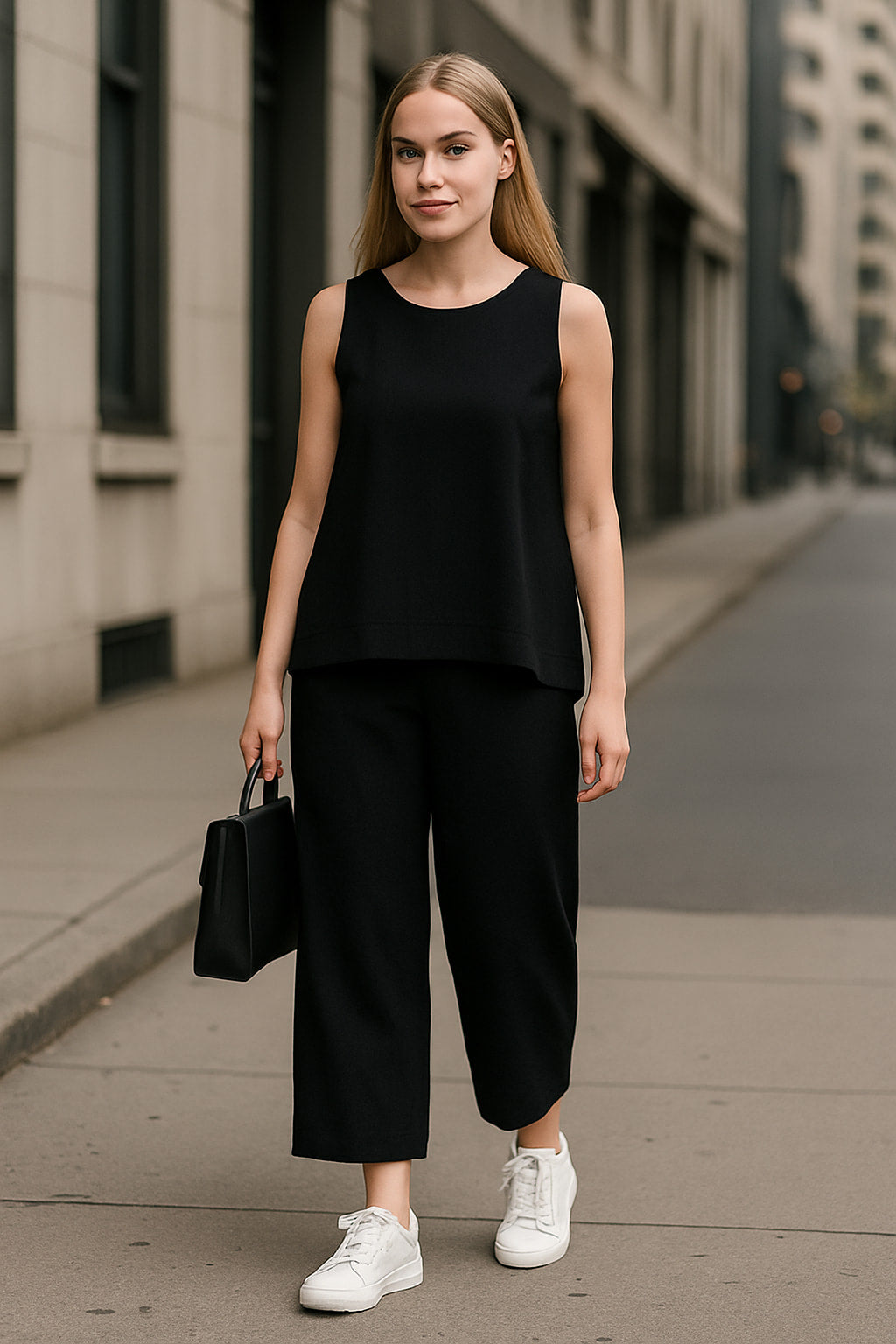 Σετ μπλούζα - παντελόνα με ζωνάκι πλεκτό