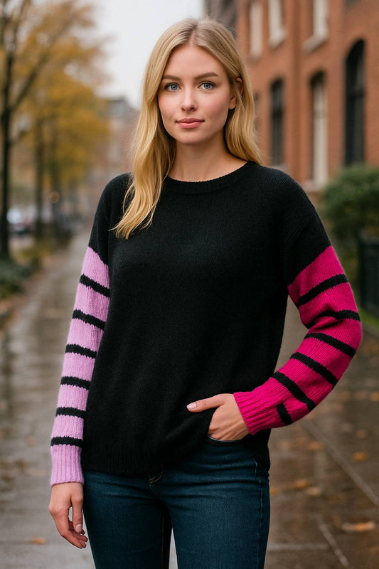 Πουλόβερ αφράτο loose multicolor