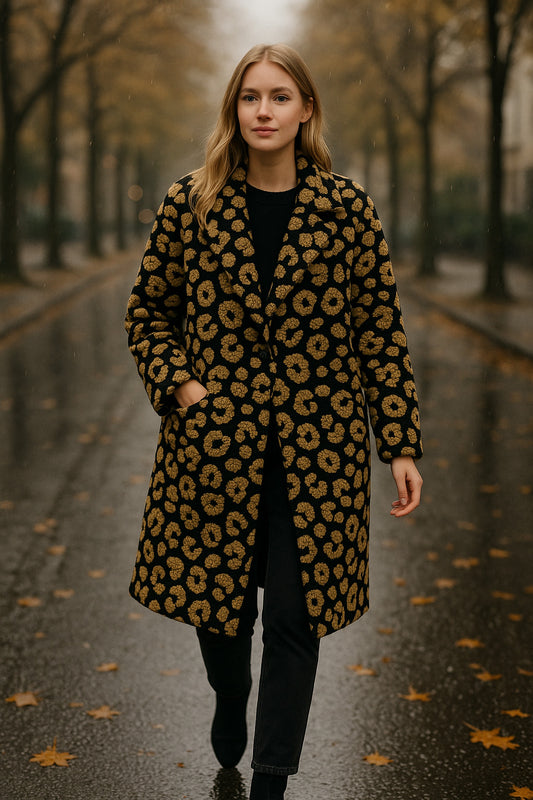 Ημίπαλτο teddy animal printed