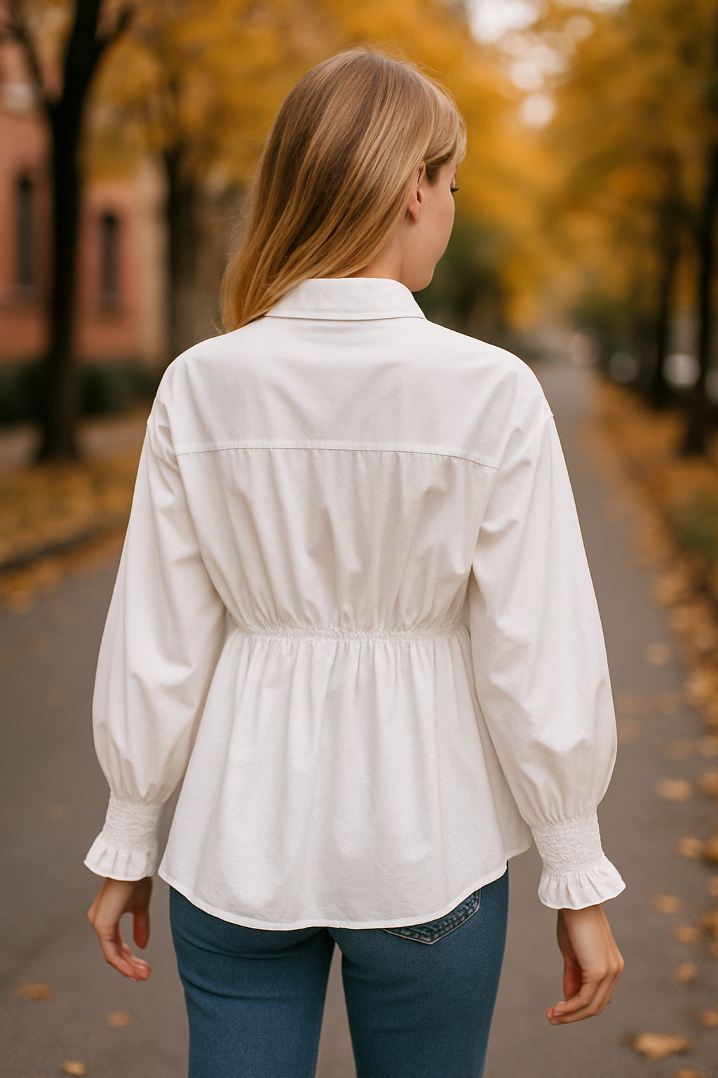 Πουκάμισο ποπλίνα με jean & strass λεπτομέρειες