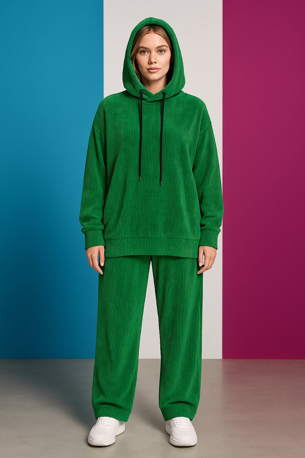 Σετ φόρμας κοτλέ μπλούζα - παντελόνι