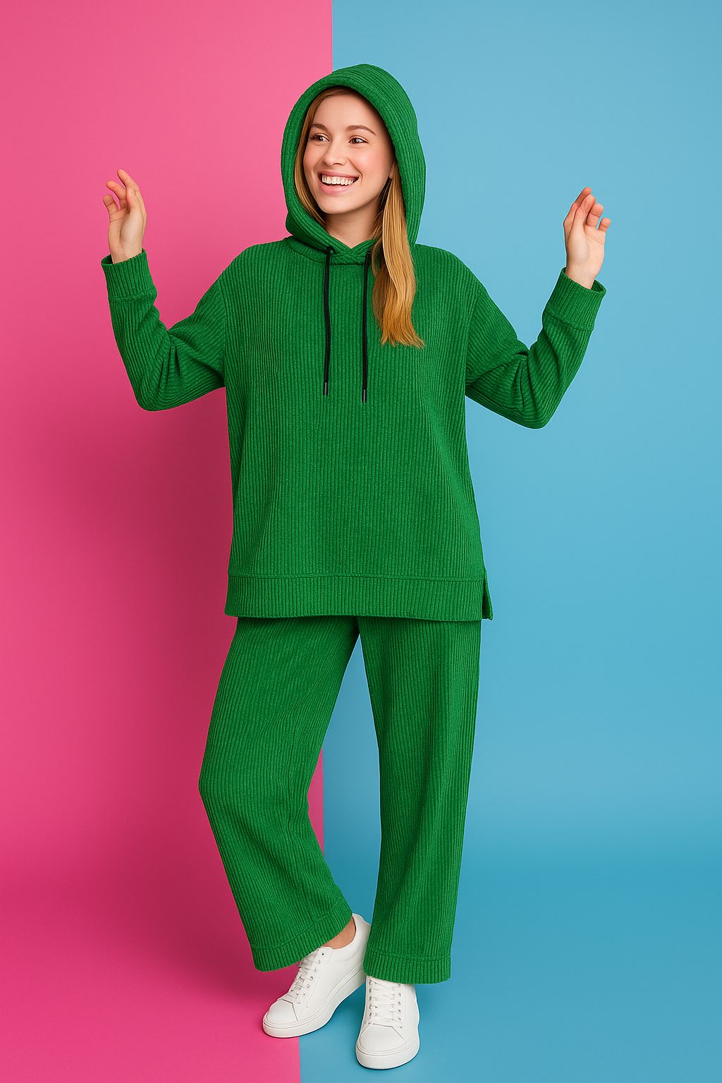 Σετ φόρμας κοτλέ μπλούζα - παντελόνι