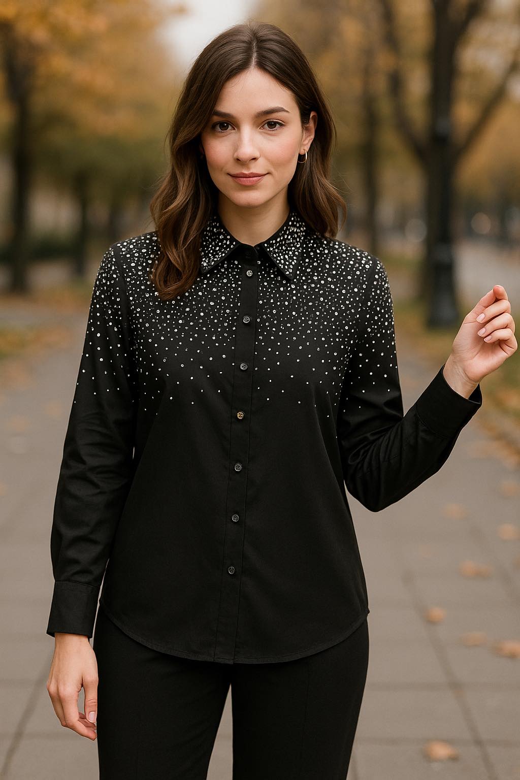 Πουκάμισο elegant με strass