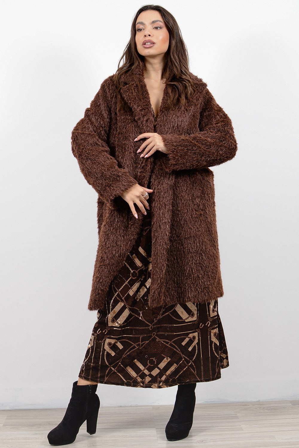 Ημίπαλτο loose από οικολογική γούνα