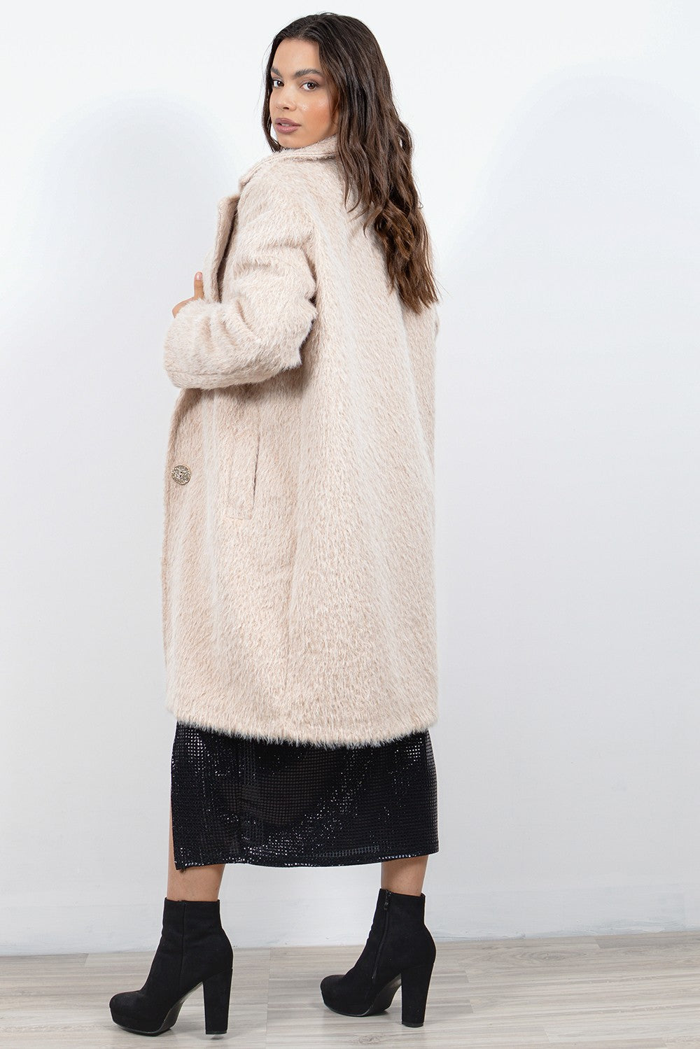 Ημίπαλτο loose από οικολογική γούνα