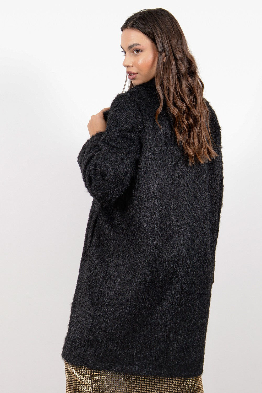 Ημίπαλτο loose από οικολογική γούνα