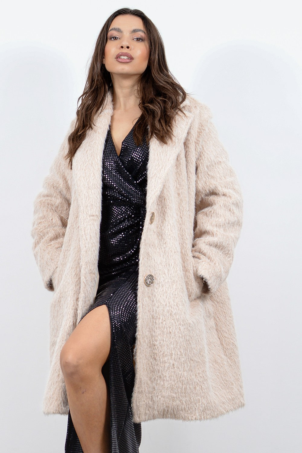 Ημίπαλτο loose από οικολογική γούνα