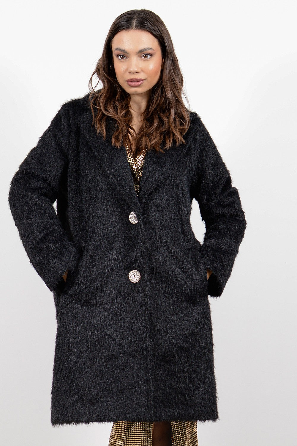 Ημίπαλτο loose από οικολογική γούνα