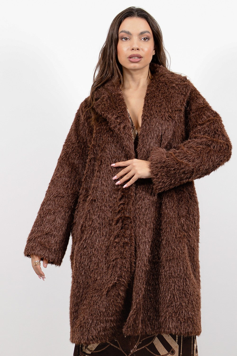 Ημίπαλτο loose από οικολογική γούνα