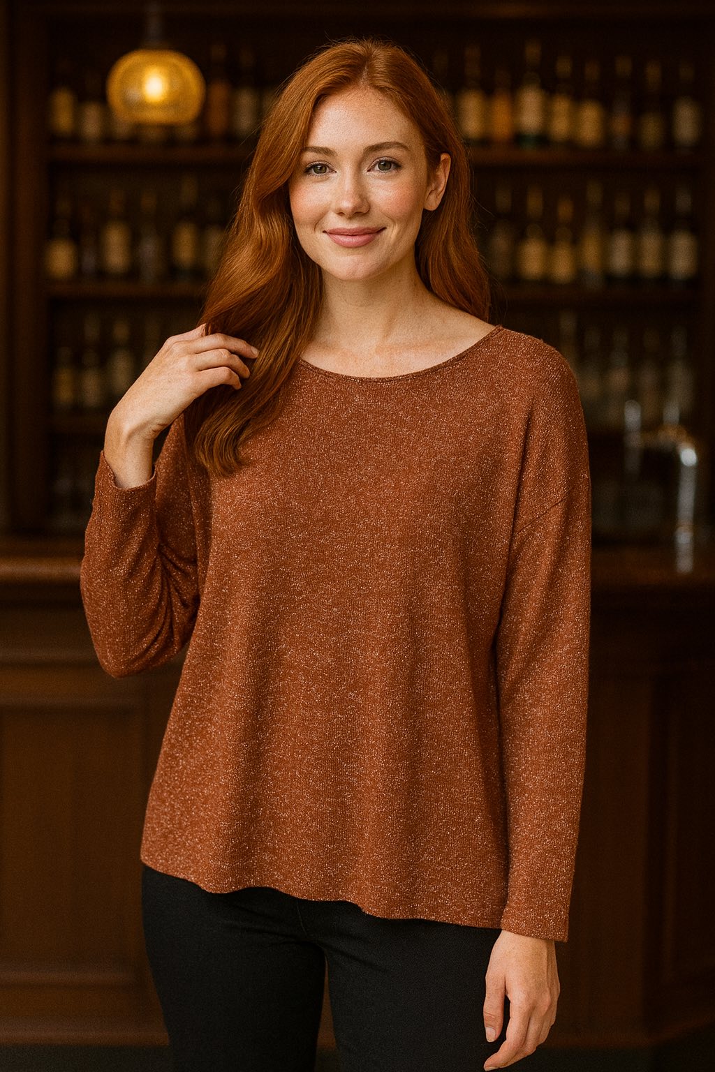 Μπλούζα loose πλεκτή με lurex
