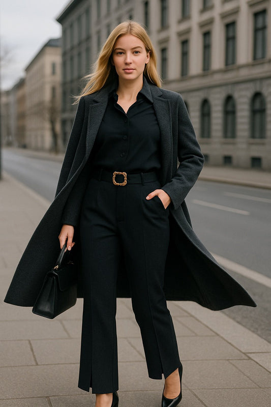 Παντελόνι με ζώνη και καμπάνα με ανοίγματα