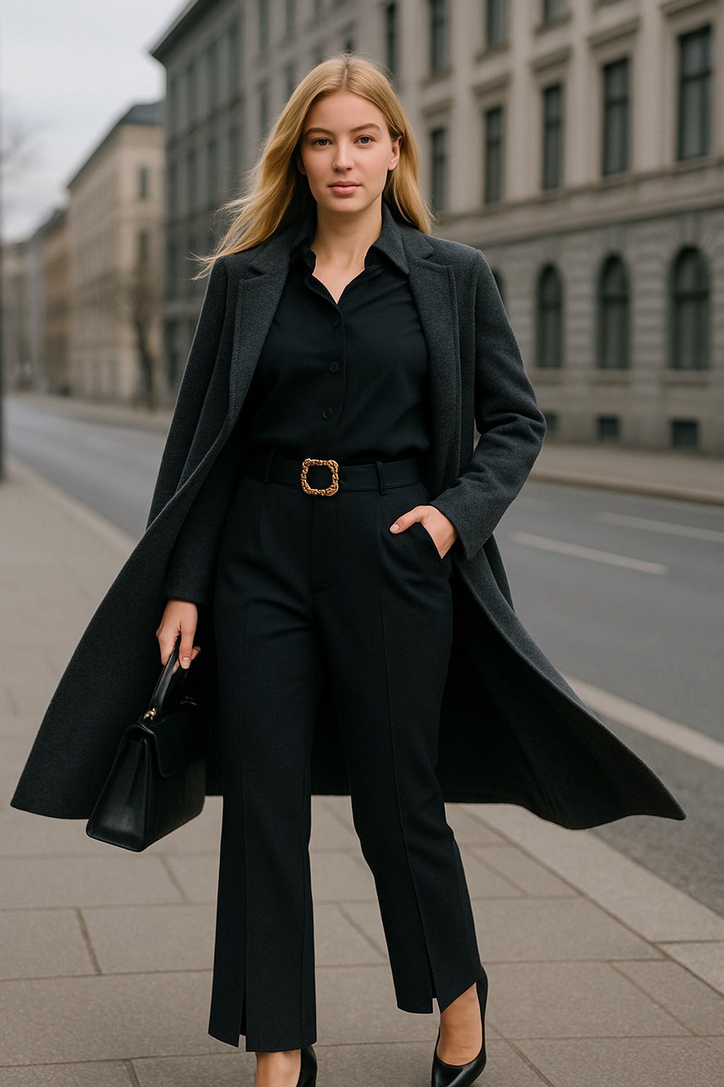 Παντελόνι με ζώνη και καμπάνα με ανοίγματα