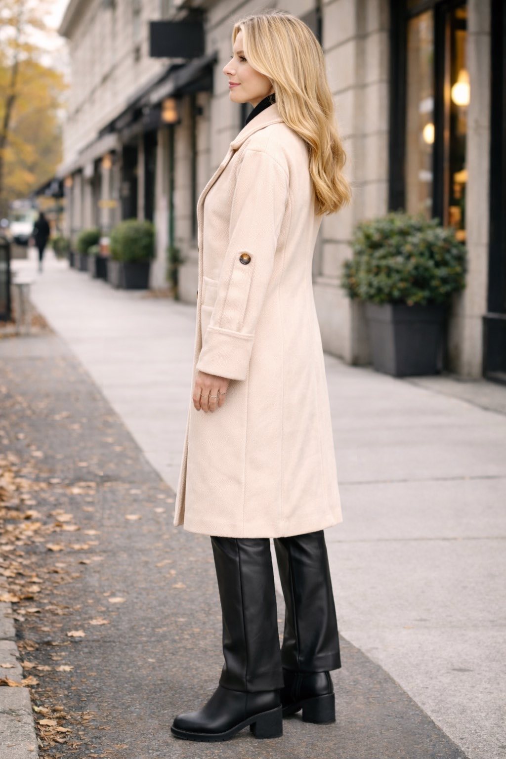 Ημίπαλτο διαγωνάλ σταυροκουμπωτό oversized