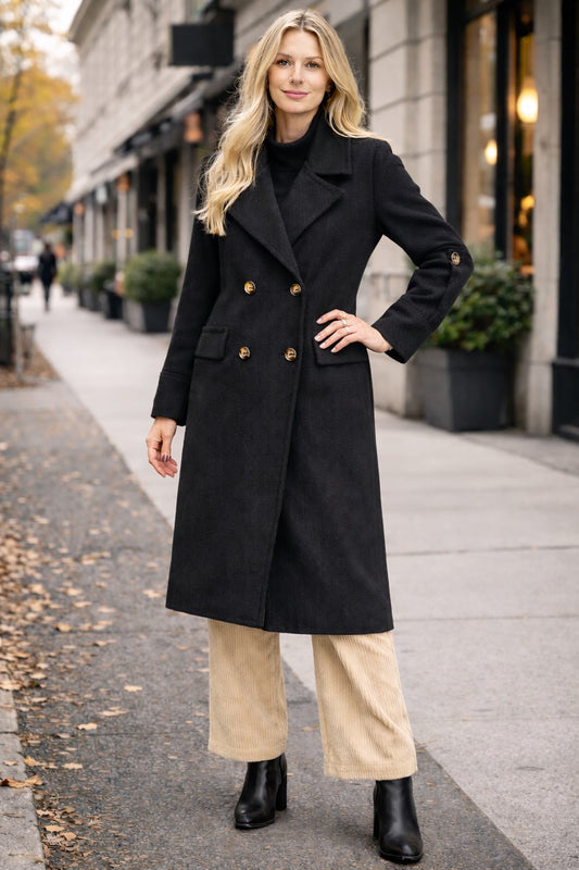 Ημίπαλτο διαγωνάλ σταυροκουμπωτό oversized