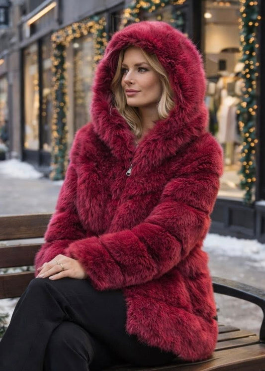 Jacket loose faux fur