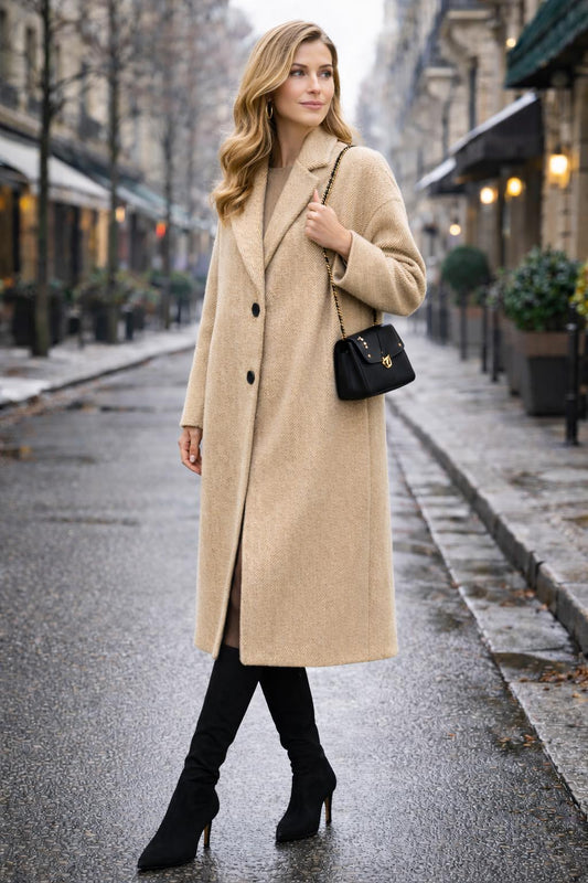 Παλτό oversized διαγωνάλ